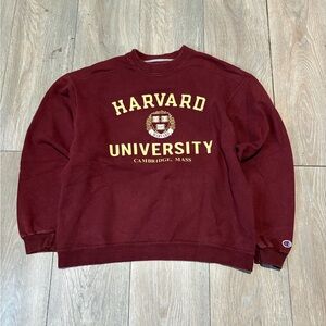 Vintage Men’s Champion Harvard University Burgundy Crew Neck Size Large